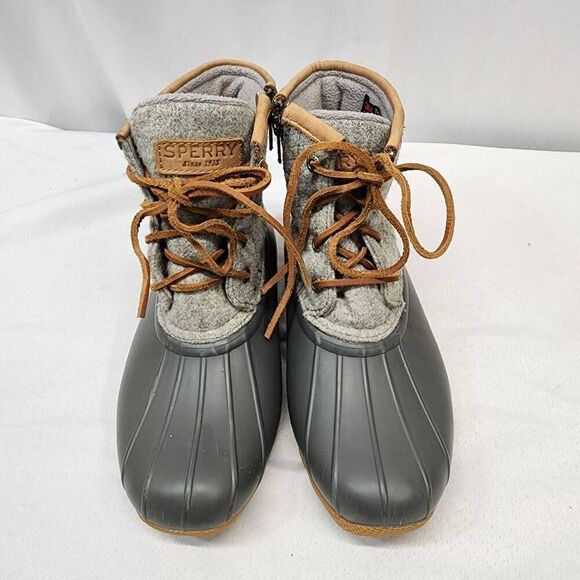Sperry Women's 6 Top-Sider Saltwater Emboss Wool Duck Boot Grey - Picture 6 of 10